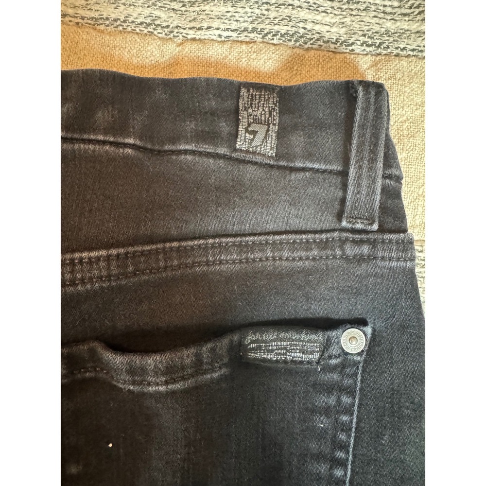 7 For All Mankind Aubree High Waisted Skinny Jeans Black Denim 27 - Picture 8 of 8